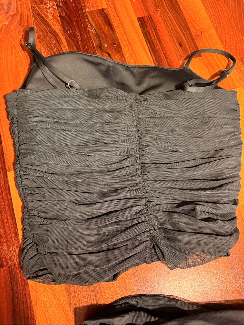 Express Olive Strapless Ruched Two-Piece Set - Picture 3 of 7